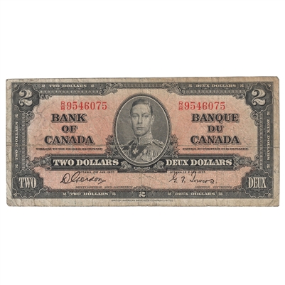 BC-22b 1937 Canada $2 Gordon-Towers, R/B, F