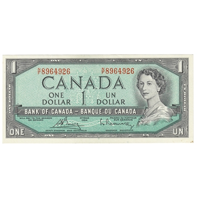 BC-37c 1954 Canada $1 Bouey-Rasminsky, N/F, AU-UNC