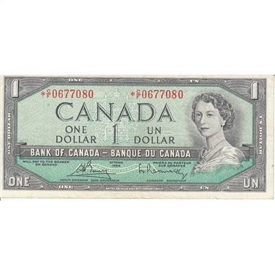 BC-37cA 1954 Canada $1 Bouey-Rasminsky, *C/F, F-VF