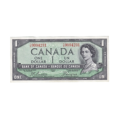 BC-37a 1954 Canada $1 Beattie-Coyne, T/A, UNC