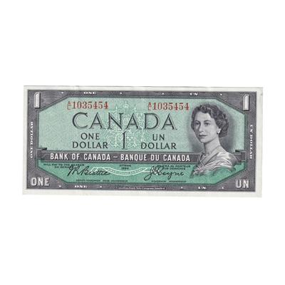 BC-37a 1954 Canada $1 Beattie-Coyne, A/L, VF-EF