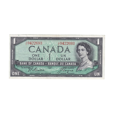 BC-37a 1954 Canada $1 Beattie-Coyne, I/L, EF