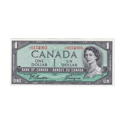 BC-37a 1954 Canada $1 Beattie-Coyne, L/L, AU