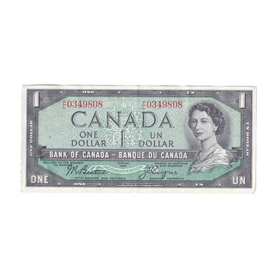 BC-37a 1954 Canada $1 Beattie-Coyne, P/L, AU