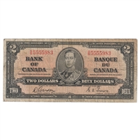 BC-22b 1937 Canada $2 Gordon-Towers, S/B, VG-F