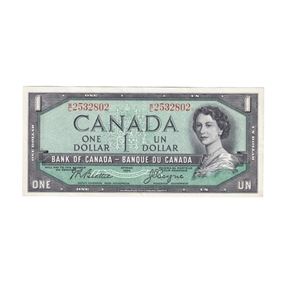 BC-37a 1954 Canada $1 Beattie-Coyne, W/L, EF