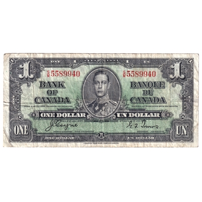 BC-21c 1937 Canada $1 Gordon-Towers, S/M, F-VF