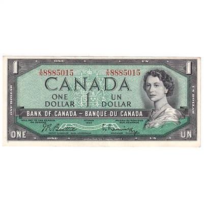 BC-37b 1954 Canada $1 Beattie-Rasminsky, X/N, AU-UNC