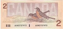 BC-55a 1986 Canada $2 Crow-Bouey, AUN, AU-UNC