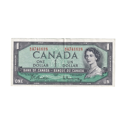 BC-37b 1954 Canada $1 Beattie-Rasminsky, M/N, EF