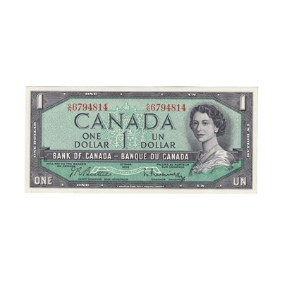 BC-37b 1954 Canada $1 Beattie-Rasminsky, O/N, CUNC