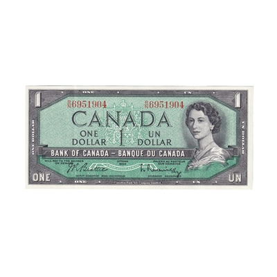 BC-37b 1954 Canada $1 Beattie-Rasminsky, R/N, EF-AU