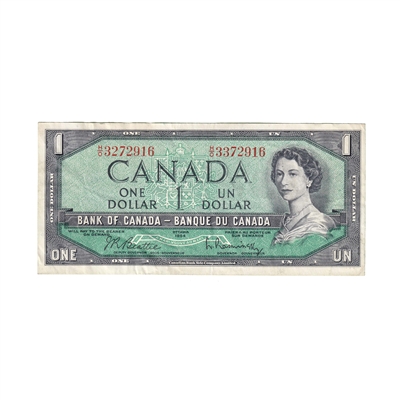 BC-37b 1954 Canada $1 Beattie-Rasminsky, H/O, EF