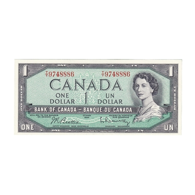 BC-37b 1954 Canada $1 Beattie-Rasminsky, T/Y, CUNC