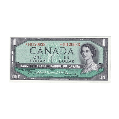 BC-37bA 1954 Canada $1 Beattie-Rasminsky, *A/A, EF-AU