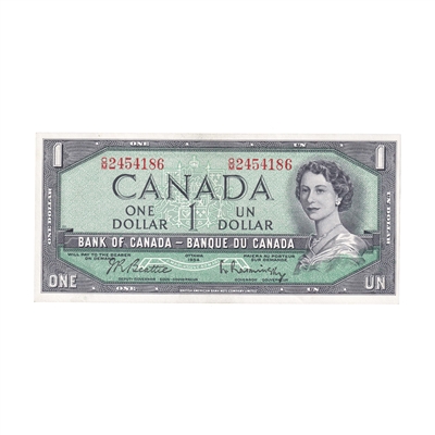 BC-37b-i 1954 Canada $1 Beattie-Rasminsky, O/M, UNC