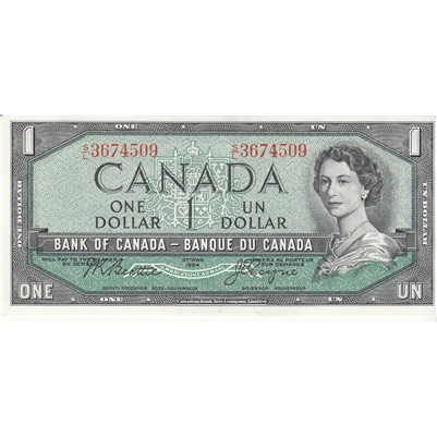 BC-37a 1954 Canada $1 Beattie-Coyne, S/L, UNC