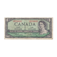 BC-37b-i 1954 Canada $1 Beattie-Rasminsky, F/P, F-VF