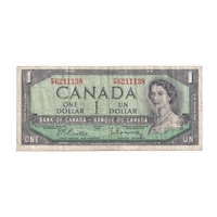 BC-37b-i 1954 Canada $1 Beattie-Rasminsky, F/P, F