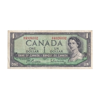 BC-37b-i 1954 Canada $1 Beattie-Rasminsky, M/P, F-VF