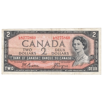 BC-38a 1954 Canada $2 Beattie-Coyne, L/B, VF