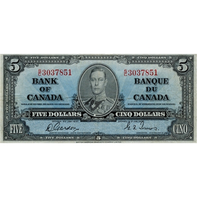 BC-23b 1937 Canada $5 Gordon-Towers, S/C, F