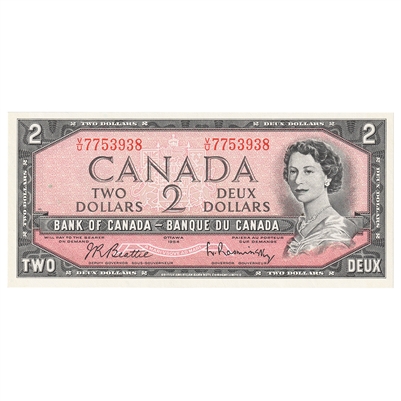 BC-38b 1954 Canada $2 Beattie-Rasminsky, V/U, AU-UNC