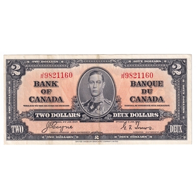 BC-22c 1937 Canada $2 Coyne-Towers, J/R, VF-EF