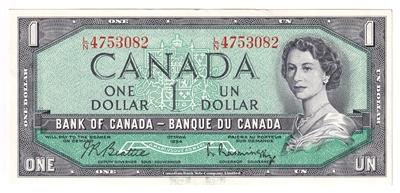 BC-37b 1954 Canada $1 Beattie-Rasminsky, L/N, AU