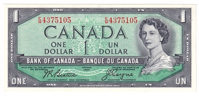 BC-37a-i 1954 Canada $1 Beattie-Coyne, E/M, UNC