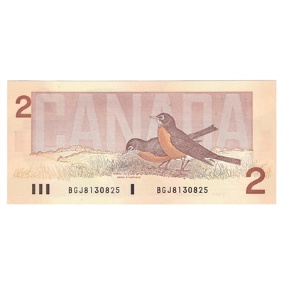 BC-55b 1986 Canada $2 Thiessen-Crow, BGJ, CUNC