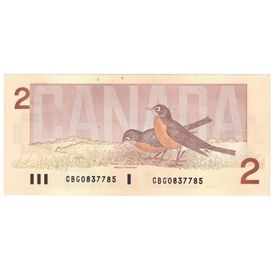 BC-55b 1986 Canada $2 Thiessen-Crow, CBG, CUNC