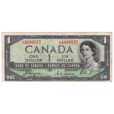 BC-29a 1954 Canada $1 Coyne-Towers, Devil's Face, H/A, F-VF
