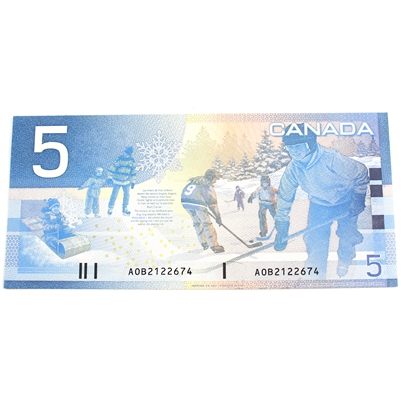 BC-62a 2001 Canada $5 Knight-Dodge, AOB, CUNC