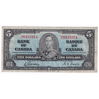 BC-23b 1937 Canada $5 Gordon-Towers, M/C, F-VF