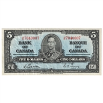 BC-23b 1937 Canada $5 Gordon-Towers, J/C, EF-AU