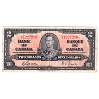 BC-22b 1937 Canada $2 Gordon-Towers, U/B, F-VF