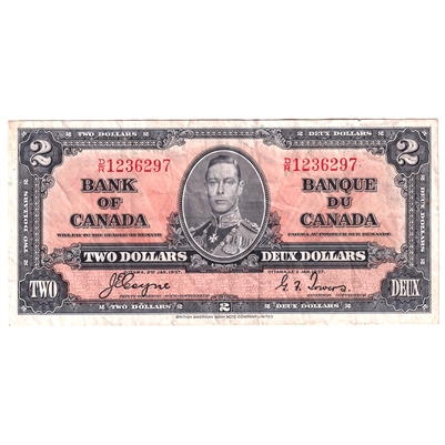 BC-22c 1937 Canada $2 Coyne-Towers, D/R, VF