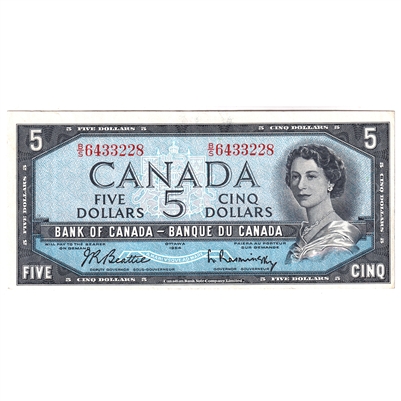 BC-39b 1954 Canada $5 Beattie-Rasminsky, B/S, VF-EF