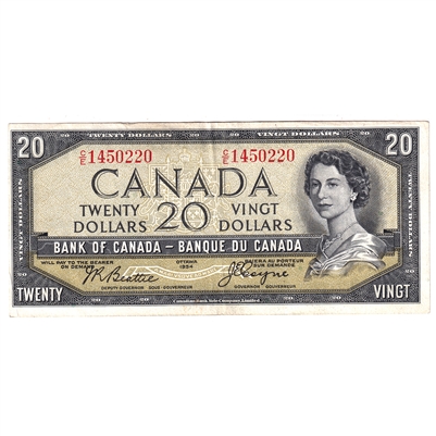 BC-33b 1954 Canada $20 Beattie-Coyne, Devil's Face, C/E, VF-EF