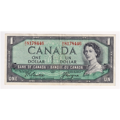 BC-37a 1954 Canada $1 Beattie-Coyne, P/L, VF-EF