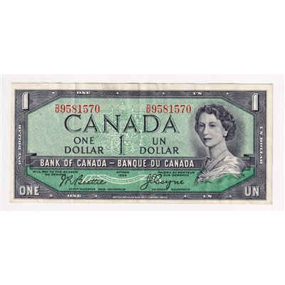 BC-37a-i 1954 Canada $1 Beattie-Coyne, D/M, VF-EF