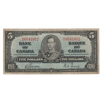 BC-23b 1937 Canada $5 Gordon-Towers, R/C, F-VF