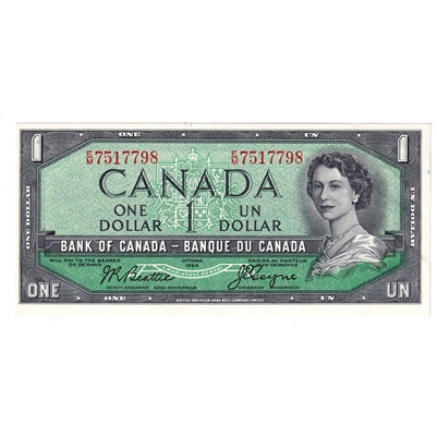 BC-37a-i 1954 Canada $1 Beattie-Coyne, E/M, AU-UNC