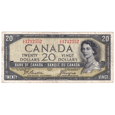 BC-33b 1954 Canada $20 Beattie-Coyne, Devil's Face, E/E, F