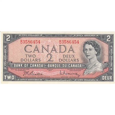 BC-38b 1954 Canada $2 Beattie-Rasminsky, B/U, UNC