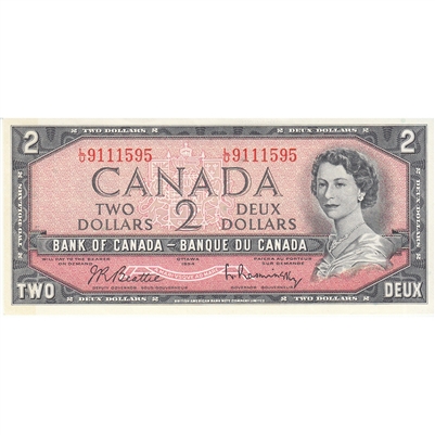 BC-38b 1954 Canada $2 Beattie-Rasminsky, L/U, AU-UNC