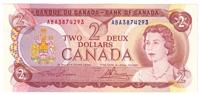 BC-47a-i 1974 Canada $2 Lawson-Bouey, ABA, AU-UNC