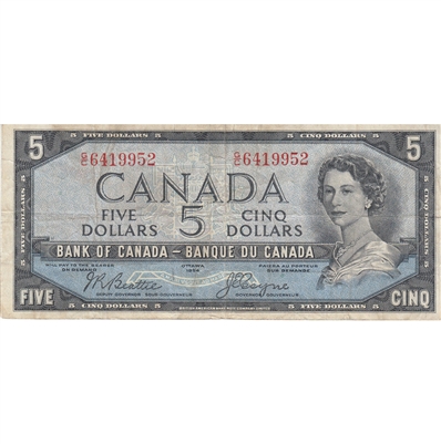 BC-31b 1954 Canada $5 Beattie-Coyne, Devil's Face, G/C, F