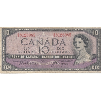 BC-32b 1954 Canada $10 Beattie-Coyne, D.F, G/D, VG